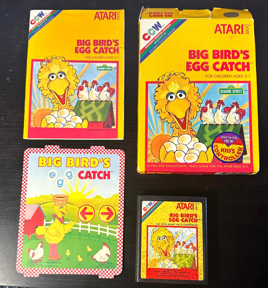 Atari 2600 Big Bird's Egg Catch - Box, Manual, Card, and Game - NTSC