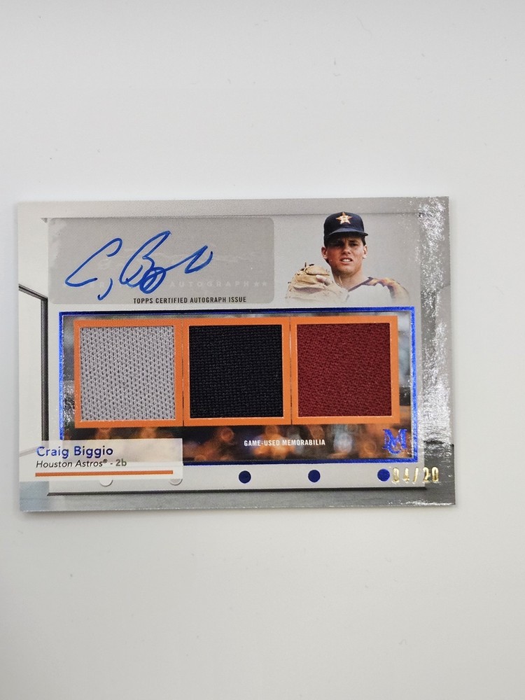2024 Topps Museum Collection Craig Biggio Signature Swatch Triple Relic Auto /20