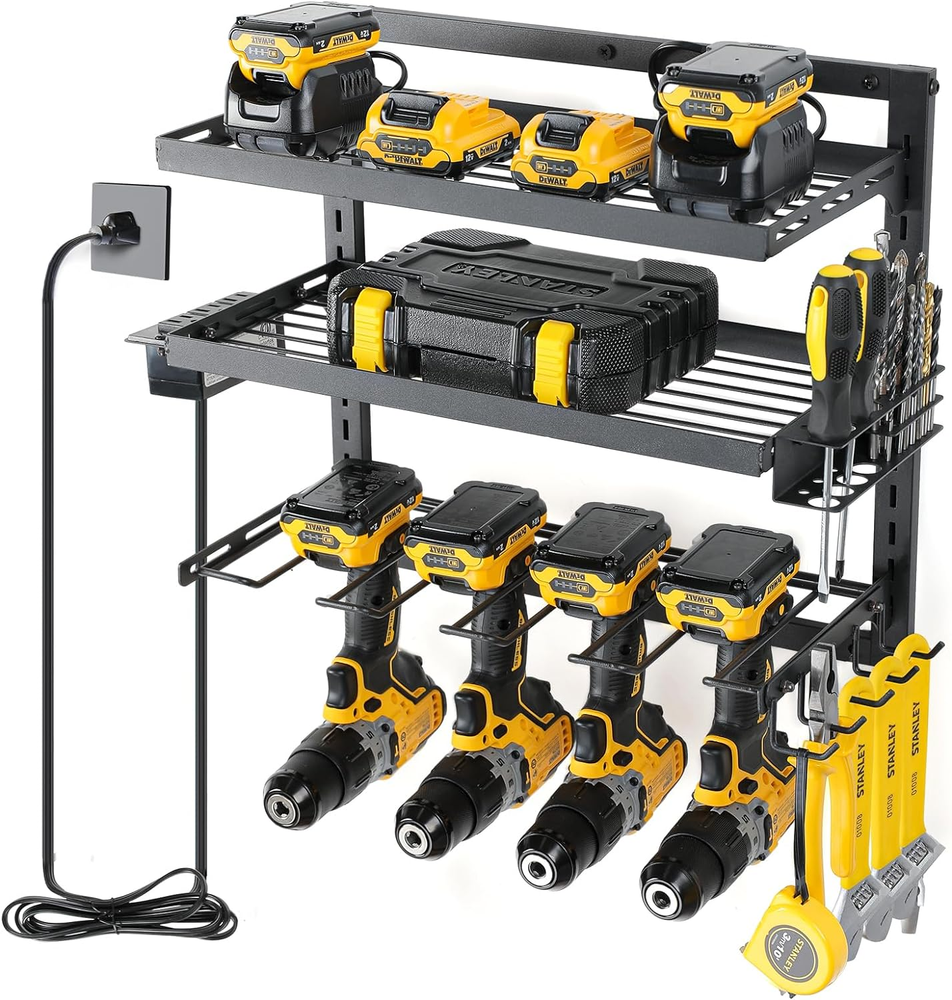 Power Tool Organizer Wall Mount with Charging Station for Father's Day Gift-image