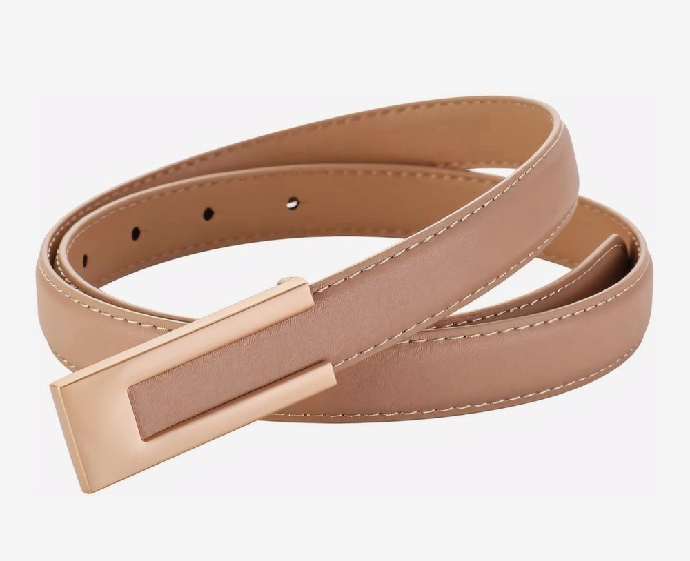 Women0.7″Skinny Genuine Leather Belts for Jeans Pants Dresses Fashion Waist Belt