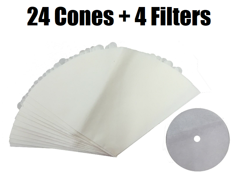 Vacuum Cleaner Bags for Majestic RN92 Filter Queen 50047 4 Filters and 24 Cones