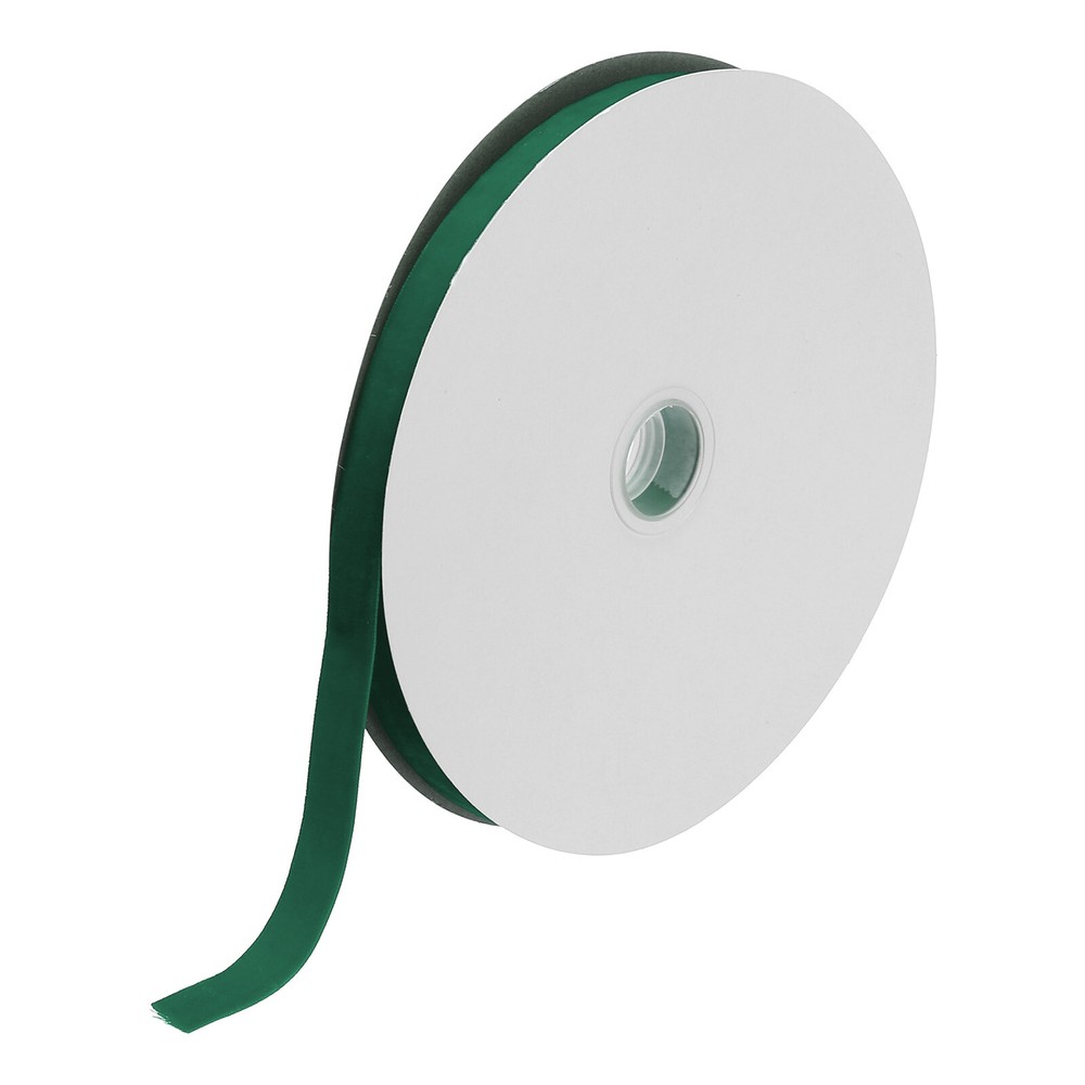 Velvet Ribbon 5/8 Inch x 25 Yard Single Face Spool Velvet Fabric Dark Green