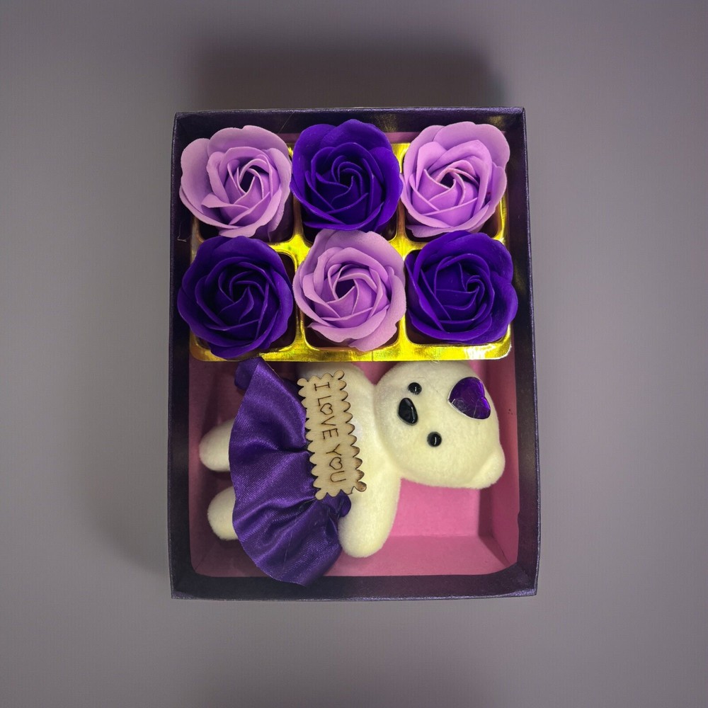 Valentines Day Gifts  2025 Bear/Rose/Soap Flower Gift Box-image