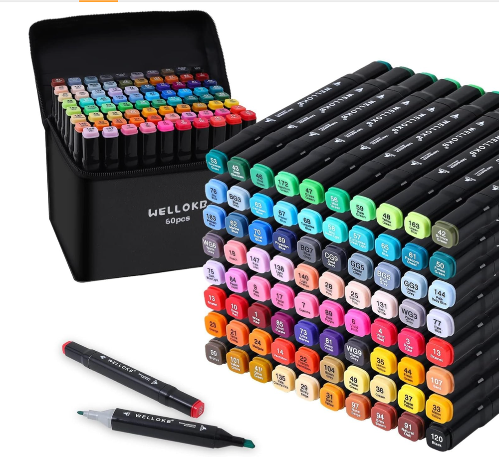 80 Dual-Tip Alcohol Markers Set for Vibrant Coloring & Art