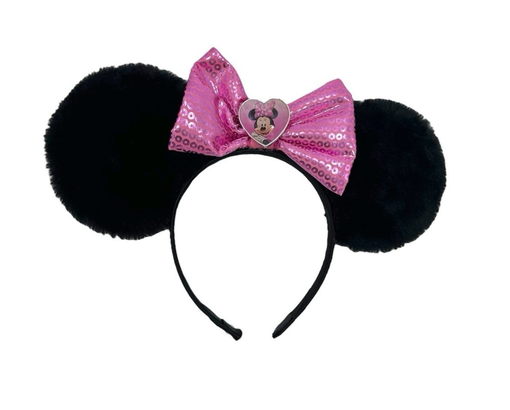 Disney Collection Pink Sequin heart frame Minnie Mouse Ears