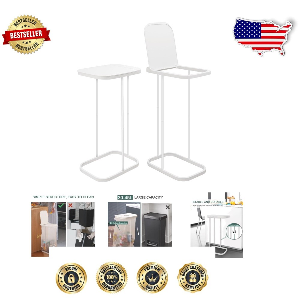 Elegant Lacquered Trash Bag Holder - 13 Gallon for Kitchens, Offices & Outdoors