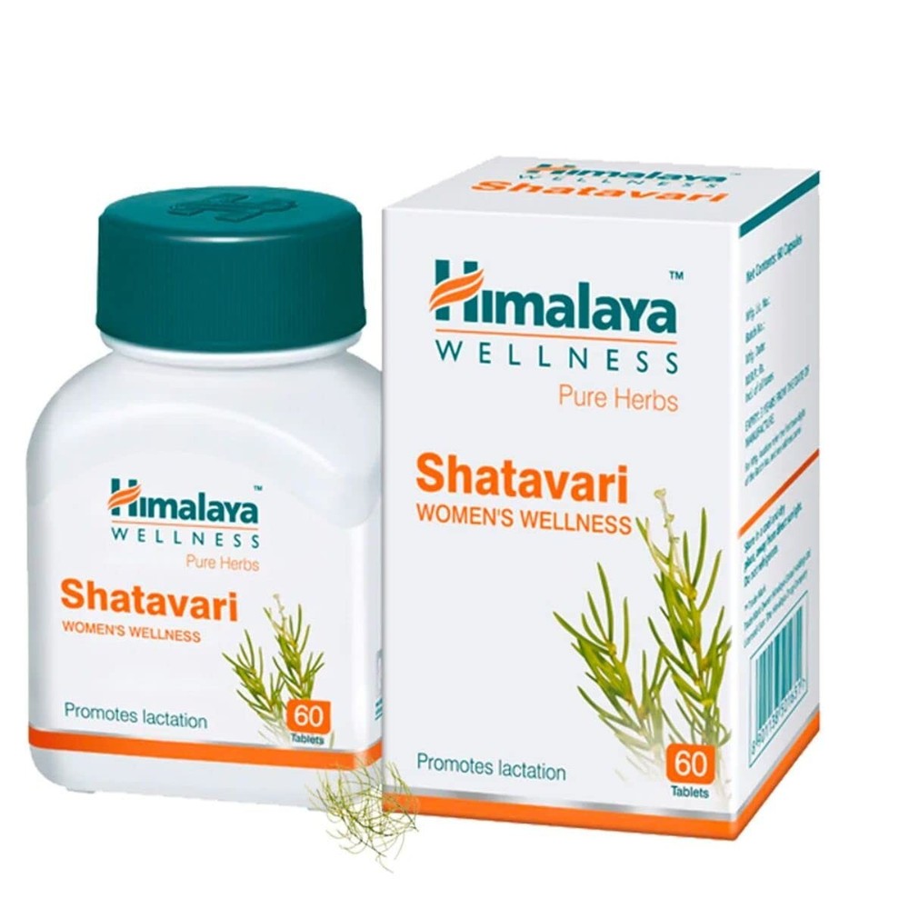 Himalaya Pure Herbs Shatavari Women's Wellness Tablets, Promotes lactation, Whit