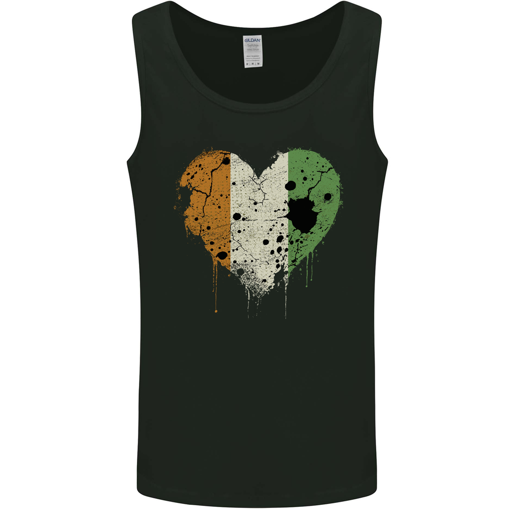 Love Flag Cote d' Ivoire Football Mens Vest Tank Top