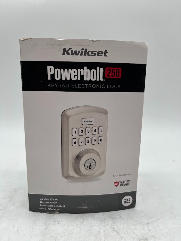 Kwikset 250 10-Button Keypad Electronic Deadbolt in Satin Nickel