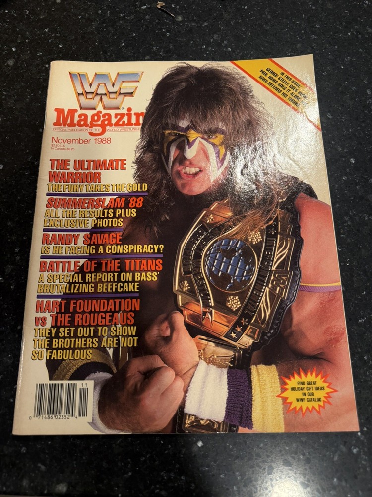 WWF Magazine November 1988 The Ultimate Warrior Cover Randy Savage WWE 🌟Mint