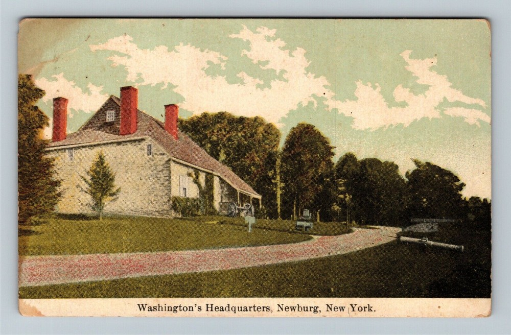 Ньюбург Нью-Йорк-Нью-Йорк, штаб-квартира Вашингтона, пушки винтажная открытка