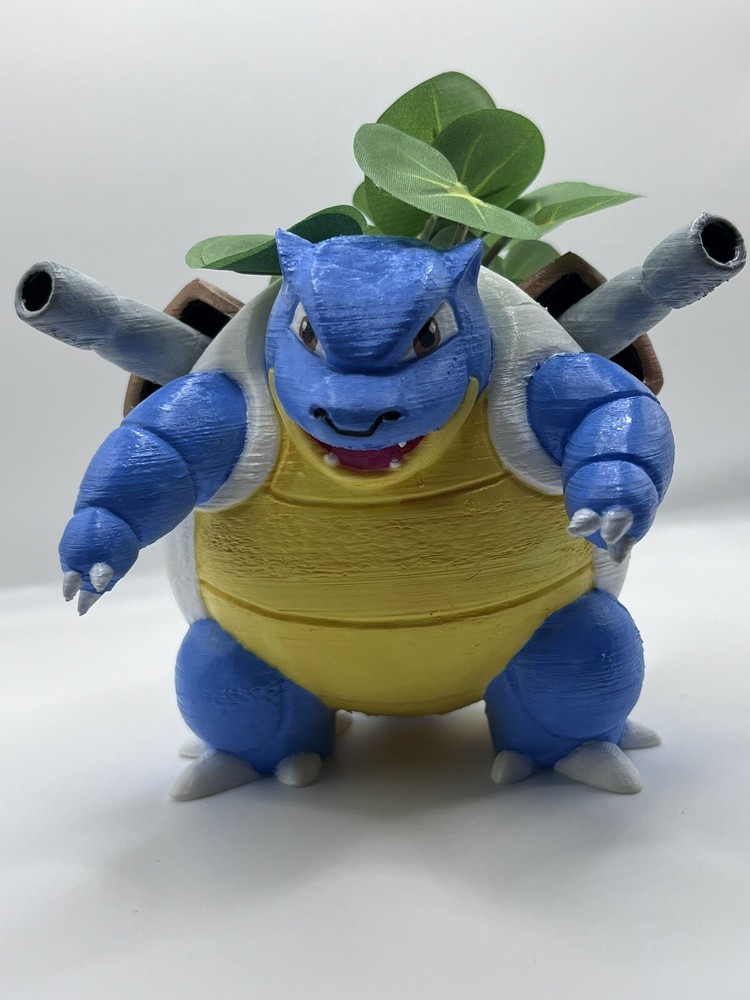Blastoise Pokemon Flower Succulent Pot Planter 3D Printed Hand Painted WYSIWYG