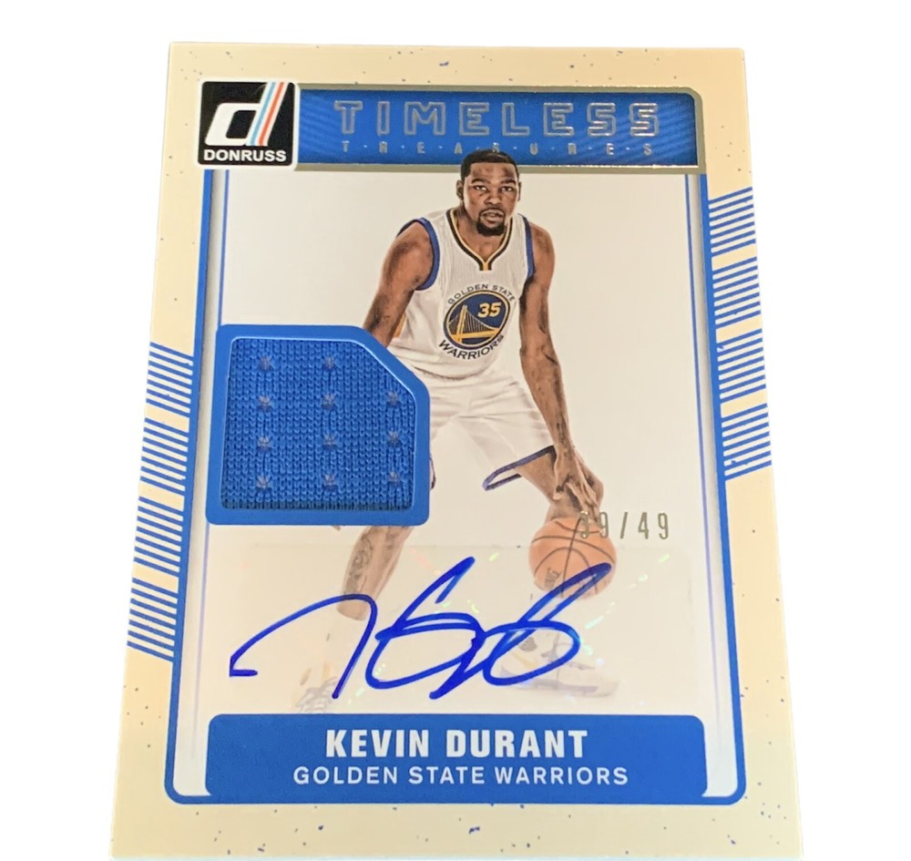 Kevin Durant Auto Nets Autograph 2016-17 Game Used Jersey Auto /49 Patch Donruss