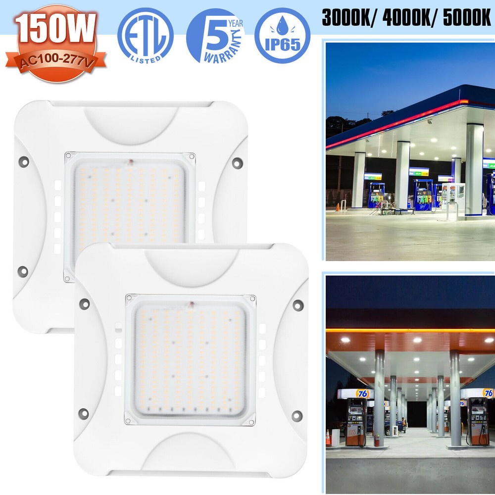 2Pack 150W LED Gas Station Canopy Light Parking Lot Garage Lighting 21,000LM ETL