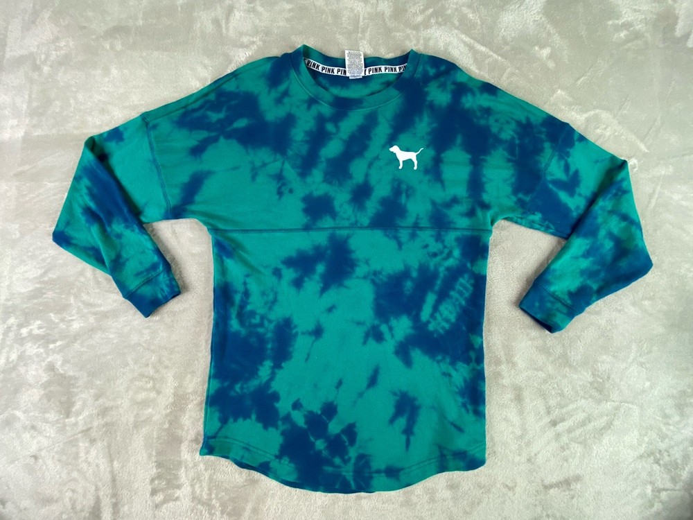 PINK Victoria’s Secret Women’s Oversized Tie Dye Crew Neck Sweatshirt Sz XS