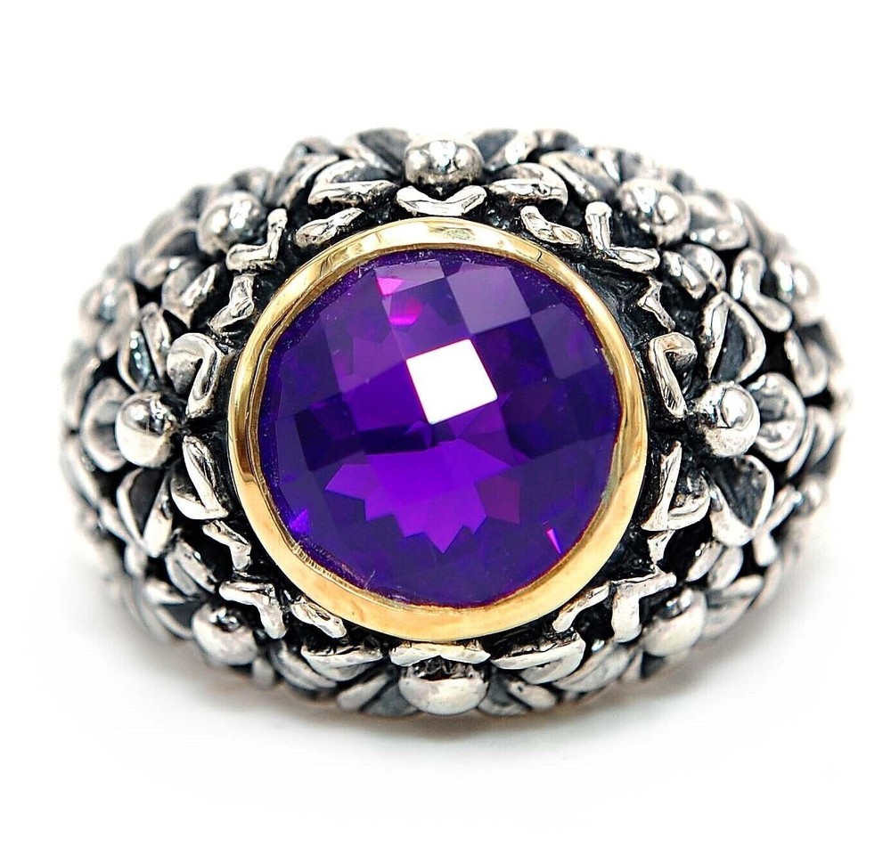 Amethyst 4CT 925 Sterling Silver Ottoman Empire Style Ring Size 8.5 HB1-6