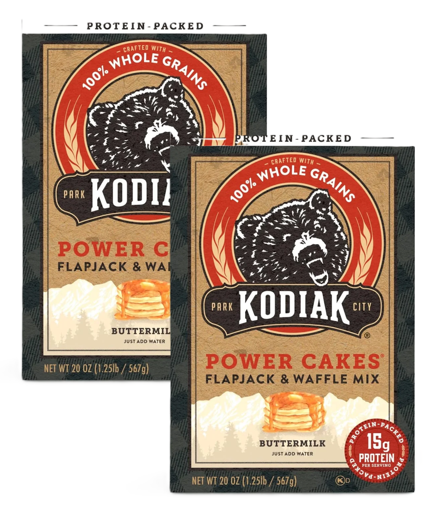 2x Kodiak Protein-Packed Power Cakes Buttermilk Pancake and Waffle Mix 20 oz Box