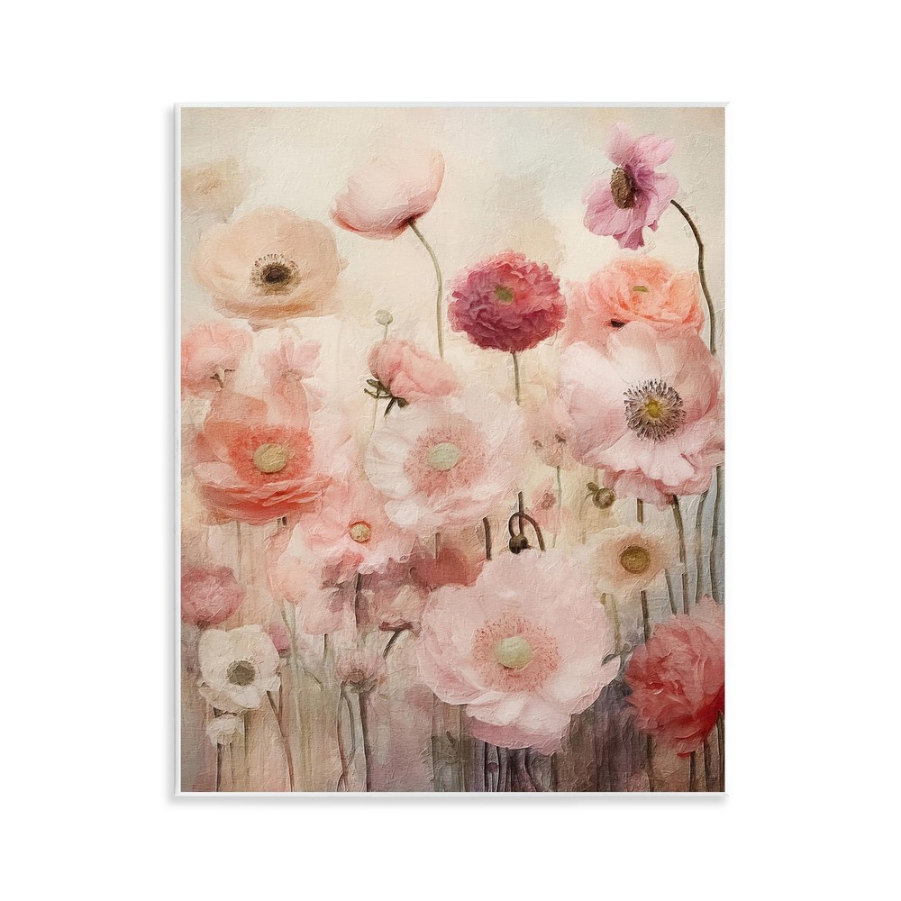 Blush Flower Garden Wall Plaque Art Design by RileyB