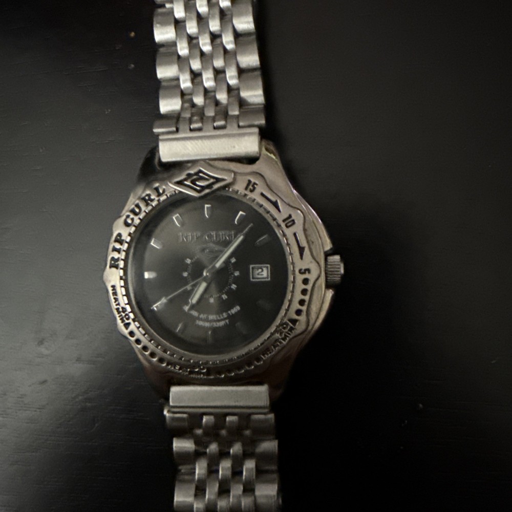 Rare RIP CURL Ocean Technology Surf Watch 100M Water Resistant Black Dial
