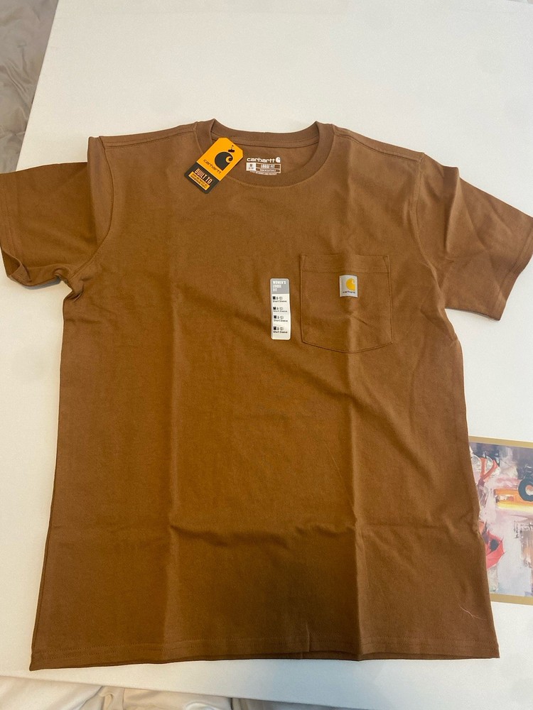 Carhartt Women’s Relaxed Fit Pocket T-Shirt L Brown Short Sleeve Workwear Tee