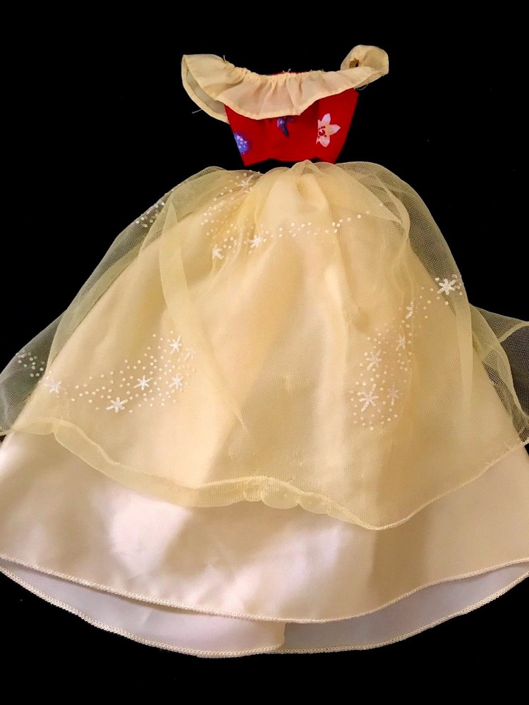 Cute Barbie Doll Outfit Clothes - Yellow Sparkly Princess Skirt and Red Crop Top