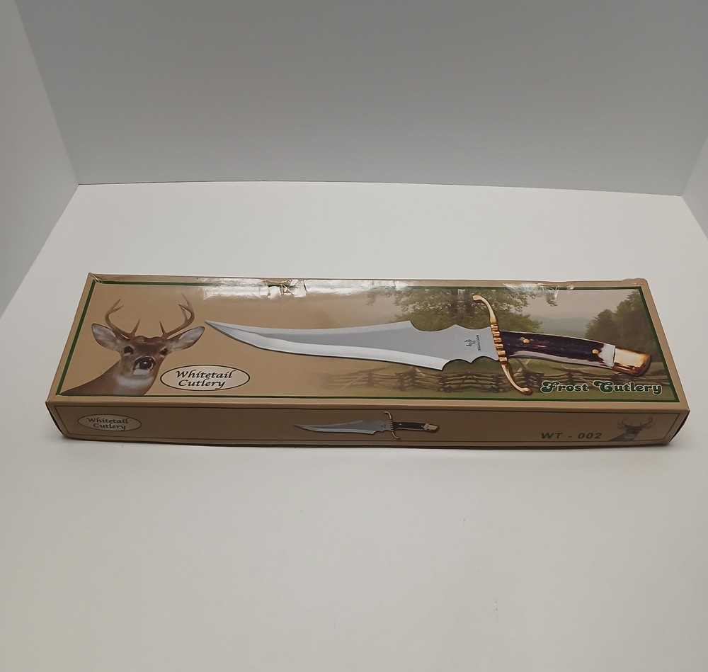 Frost Whitetail Cutlery 17.5 Inch Fixed Blade Hunting Knife for Deer Buck Outdoors
