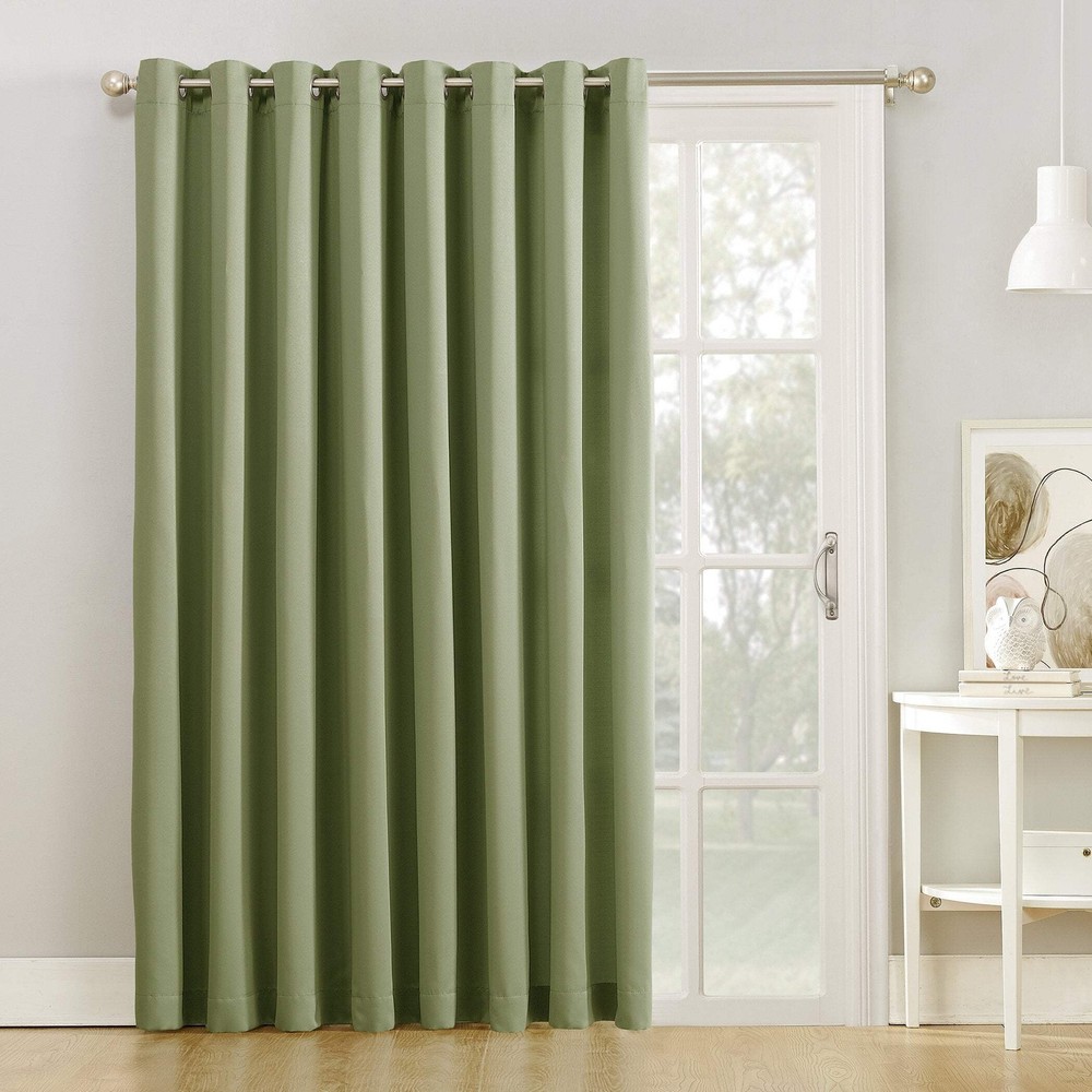 Sun Zero Barrow Grommet Sliding Blackout Door Curtain 100 Inch Energy Efficient