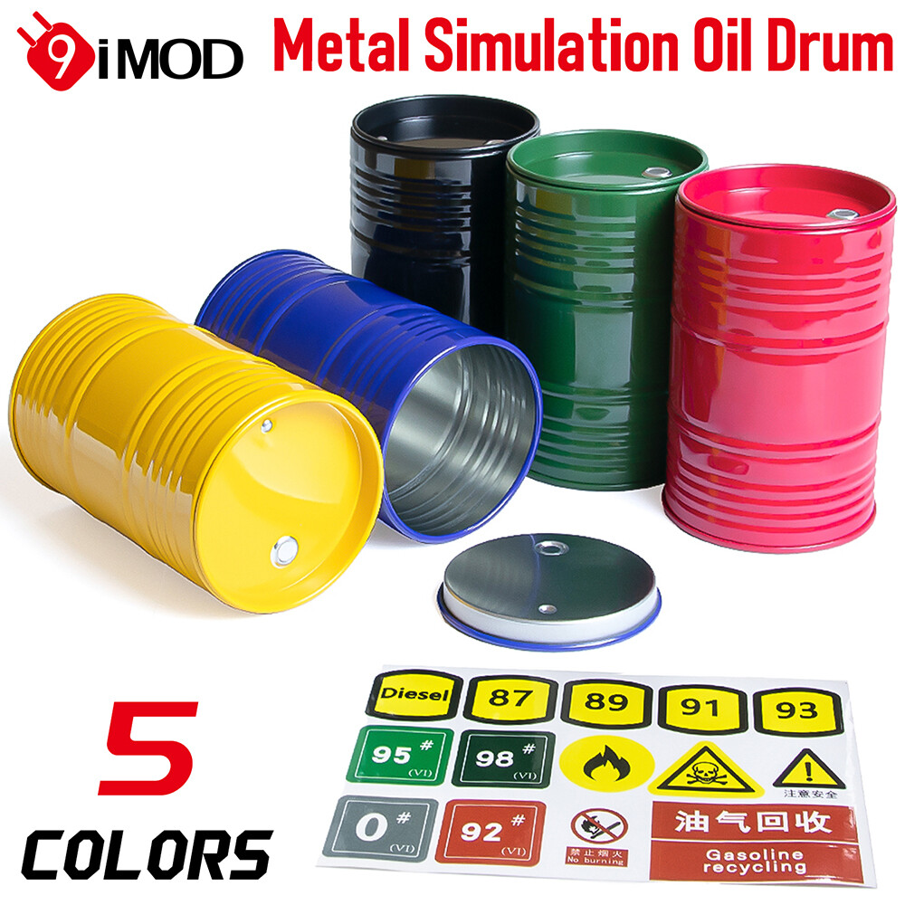 1/10 1/8 Scale RC Metal Oil Drum Mini Container for Car Accessories