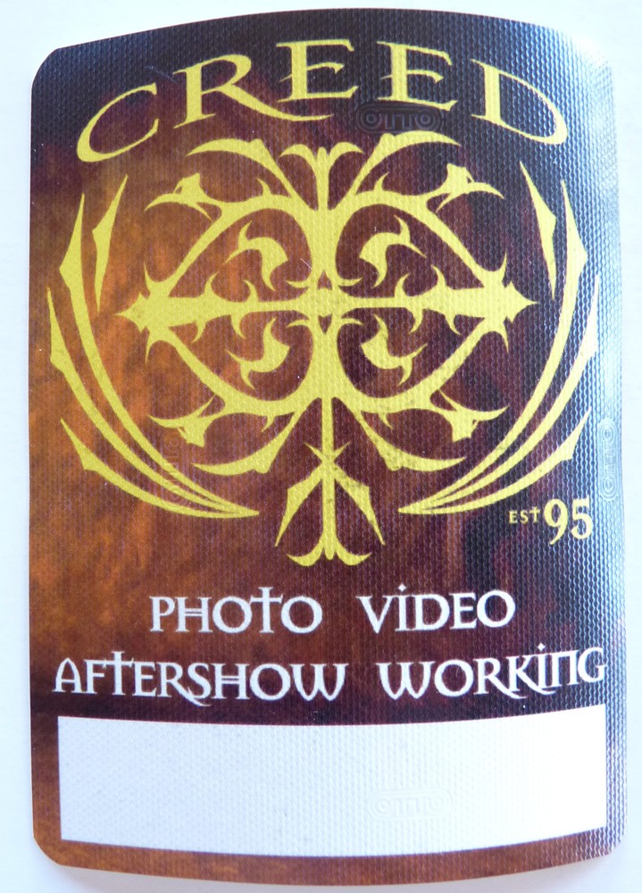 Creed 2012 Concert Tour Yellow Backstage Pass D14