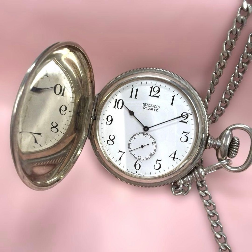 Hattori 925 Silver 100th Anniversary Pocket Watch Quartz Japan Limited Edition