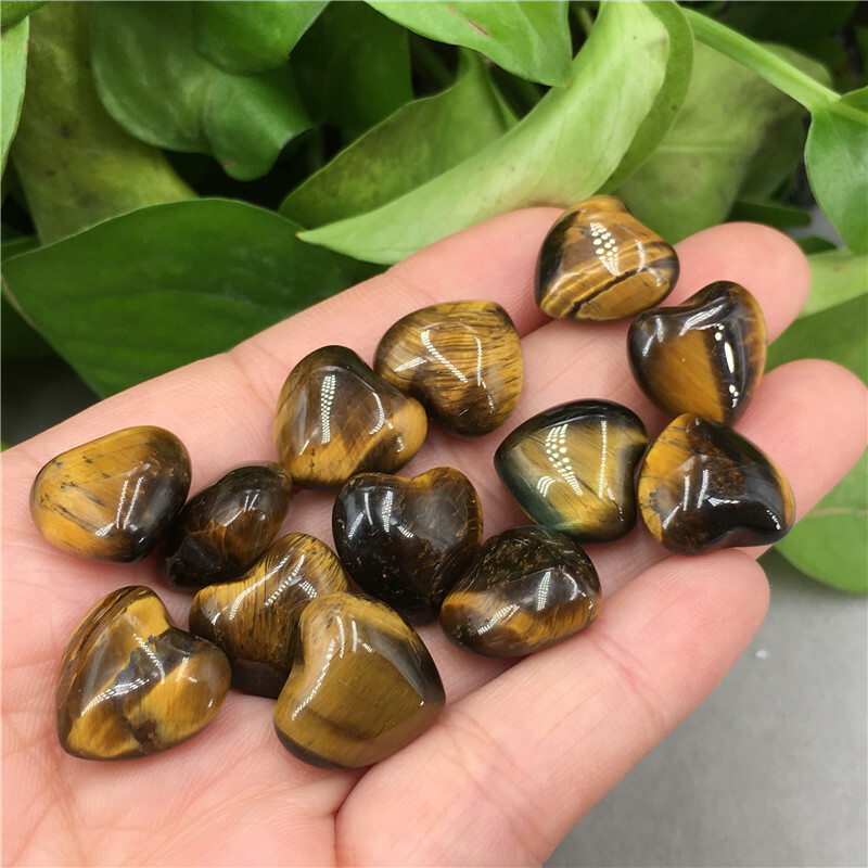 5pcs Natural Tiger’s Eye Jasper Mini Heart Carved Quartz Crystal Skull Healing^
