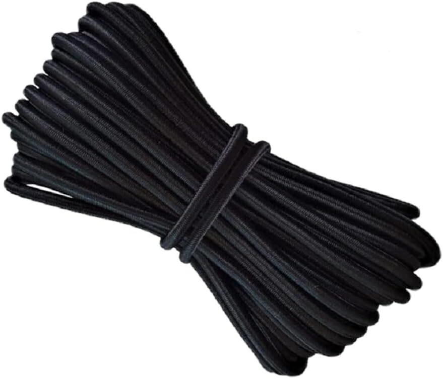 LIUSM 1/8-Inch 3mm 10 Yards Black Heavy Stretch Round String Elastic Cord for