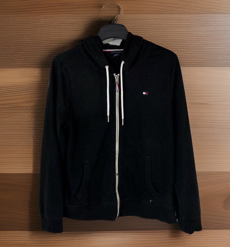 Tommy Hilfiger Women Black Zip Up Hoodie Large