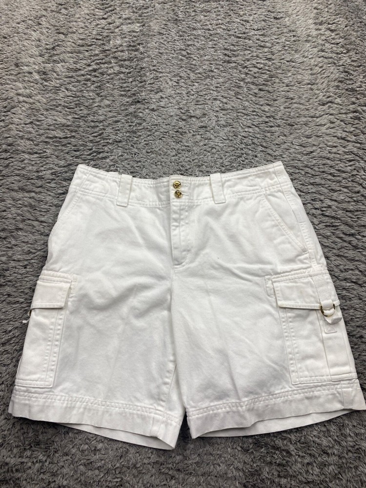 Ralph Lauren Cargo Shorts Womens 6 White Utility Classic Hiking Tactical Chino