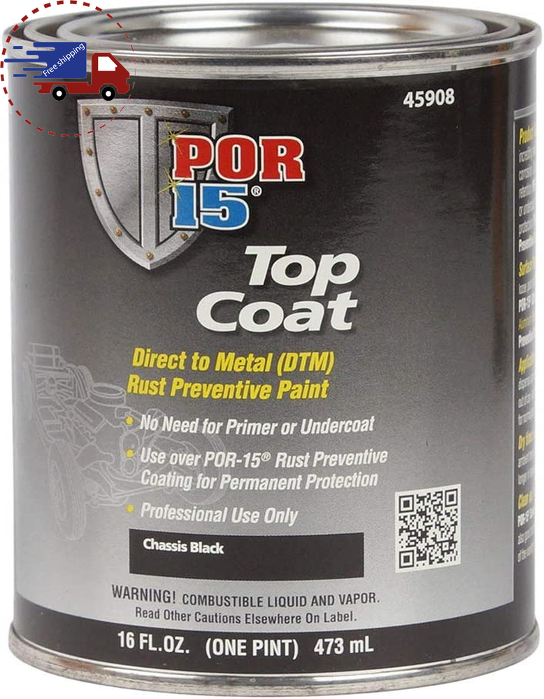 Chassis Black Top Coat Paint -16 Fl Oz - Direct to Metal Paint