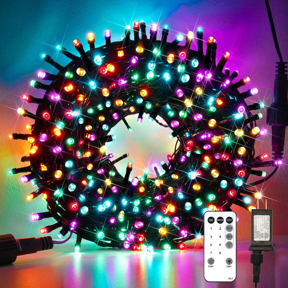 200 LED Multicolor Christmas Lights, 8 Modes Blinking Christmas Tree Lights with