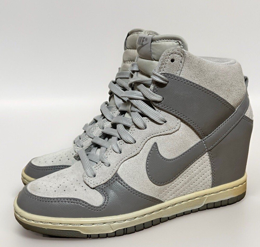 NIKE Dunk Sky High Hidden Wedge Heel Cannon Gray Shoes Women's US 7 528899-005