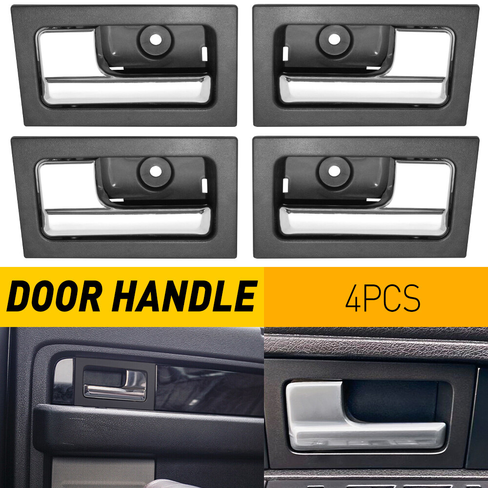 Front & Rear Right Passenger Interior Door Handle For 2009-2014 Ford F-150 Black