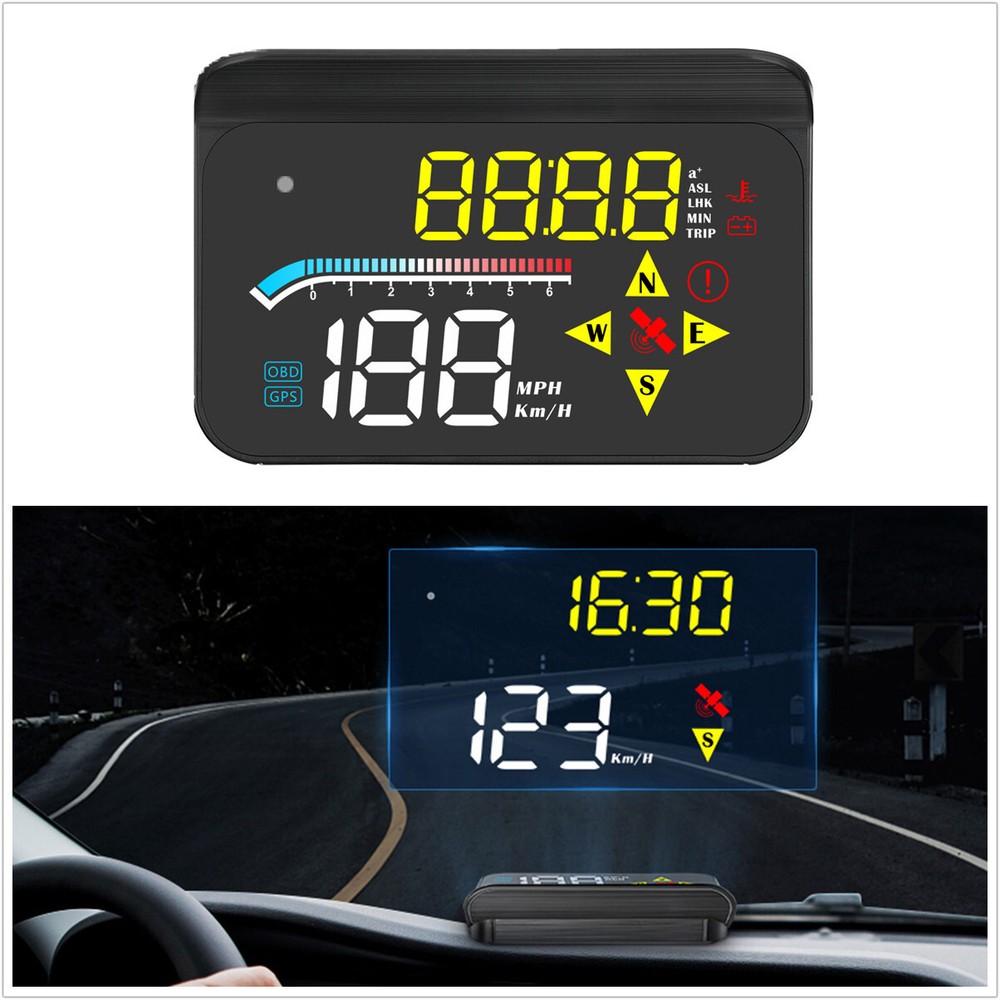OBD2 GPS 3.5In Car HUD Head-up Display with Speedometer and Overspeed Alarm