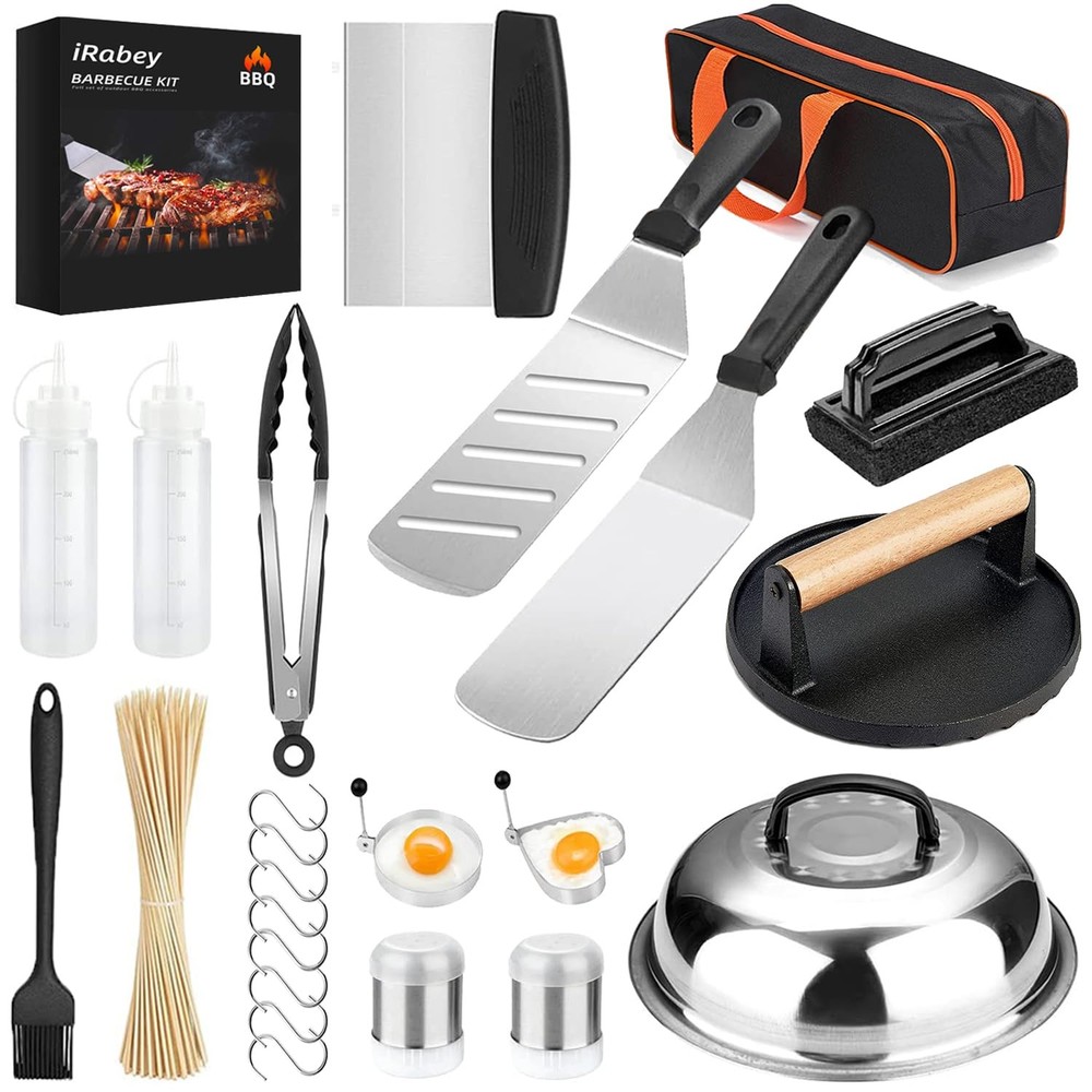 Blackstone Griddle Accessories & Burger Press, 122 PCS Griddle Grill Tools Se...