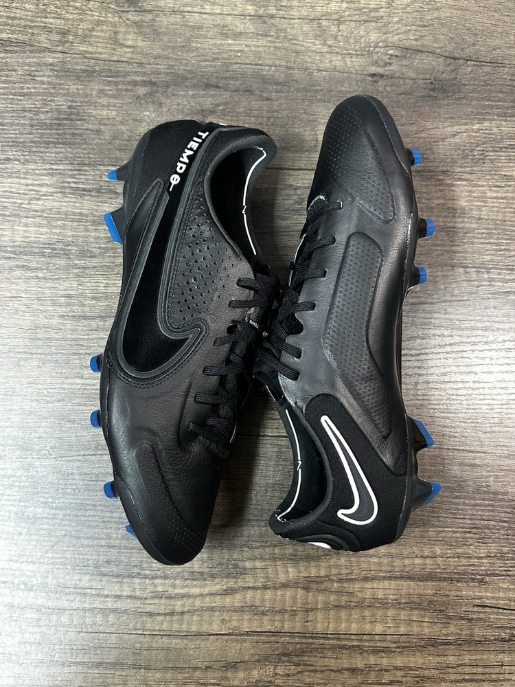 Nike Tiempo Legend 9 Elite FG Black/Blue Soccer Cleat CZ8482-001 Men's Size 9-15