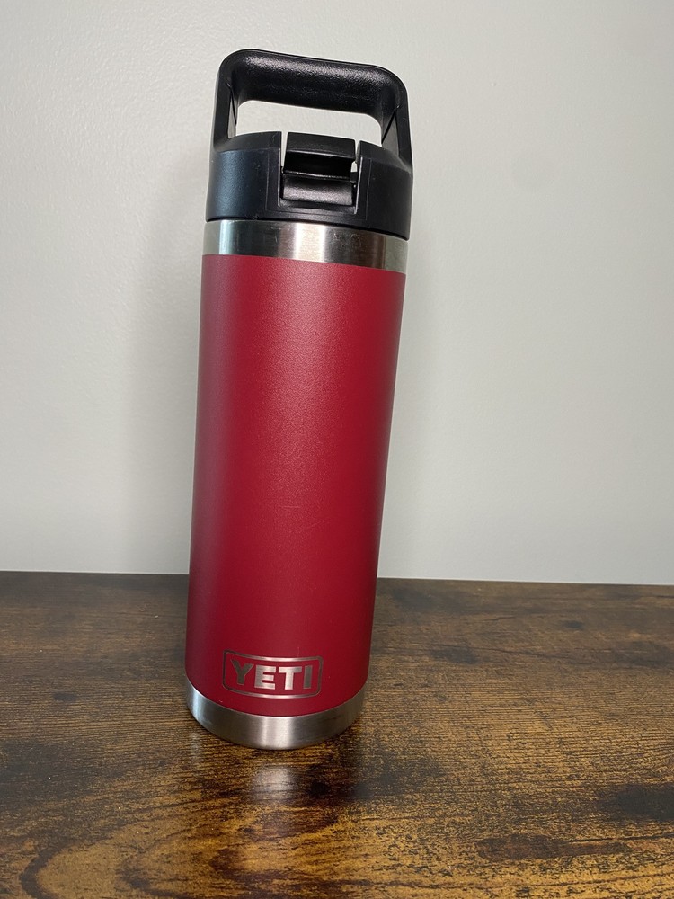 Yeti Rambler 18oz Bottle with Flip Straw Cap in Rescue Red