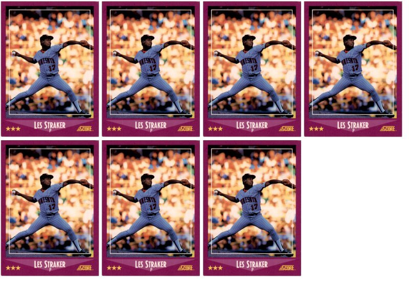 (7) 1988 Score #108 Les Straker RC Minnesota Twins Card Lot