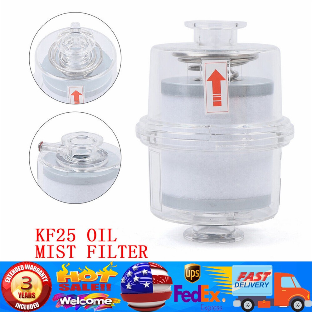 New Oil Mist Filter for Vacuum Pump Fume Separator Exhaust Filter KF25 Interface