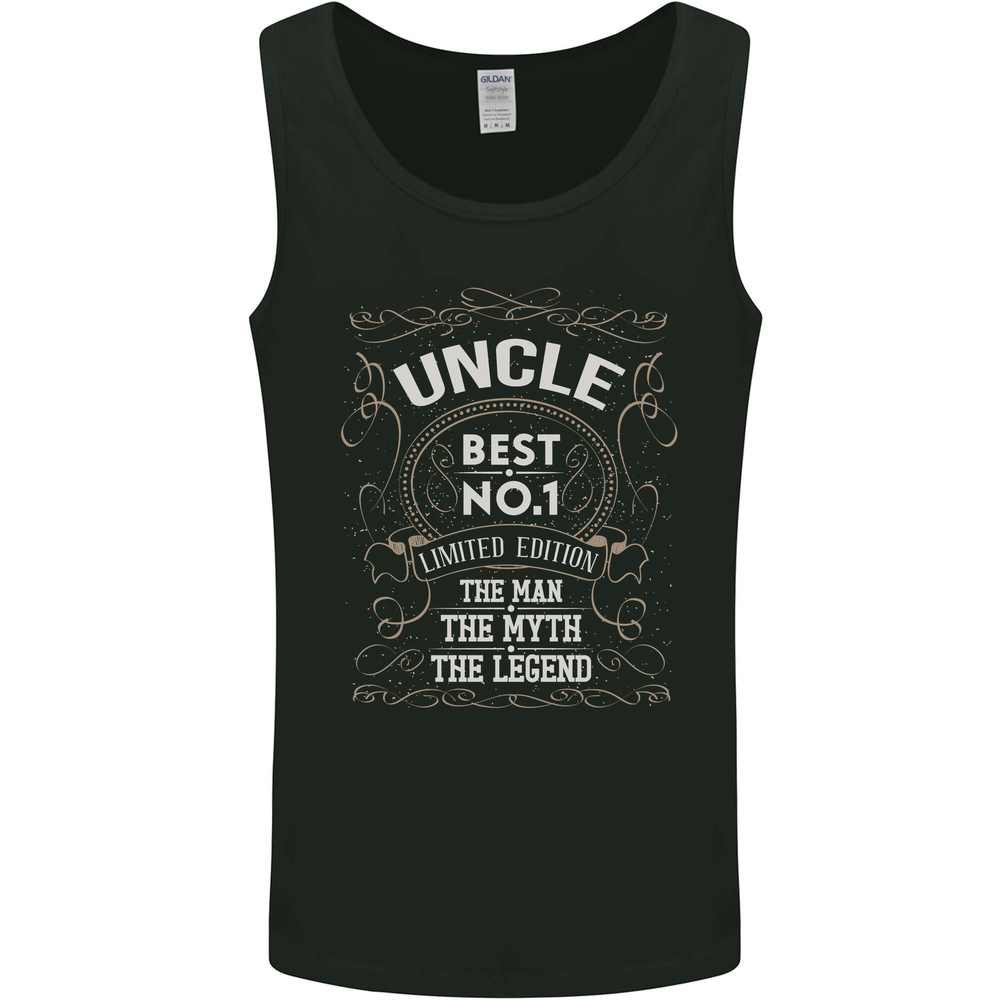 Fathers Day No 1 Uncle Man Myth Legend Mens Vest Tank Top-image