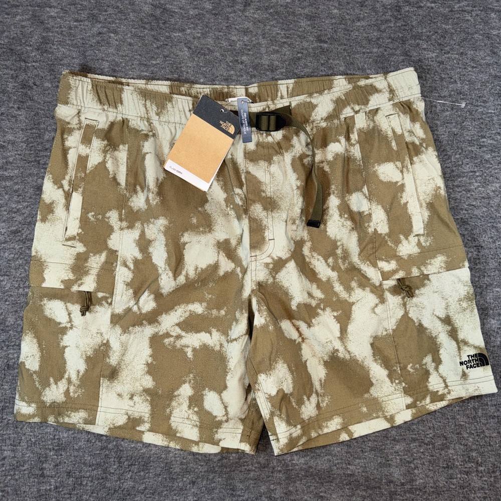 North Face Men Class V Military Olive Belted Shorts FlashDry Retro Size XL New  