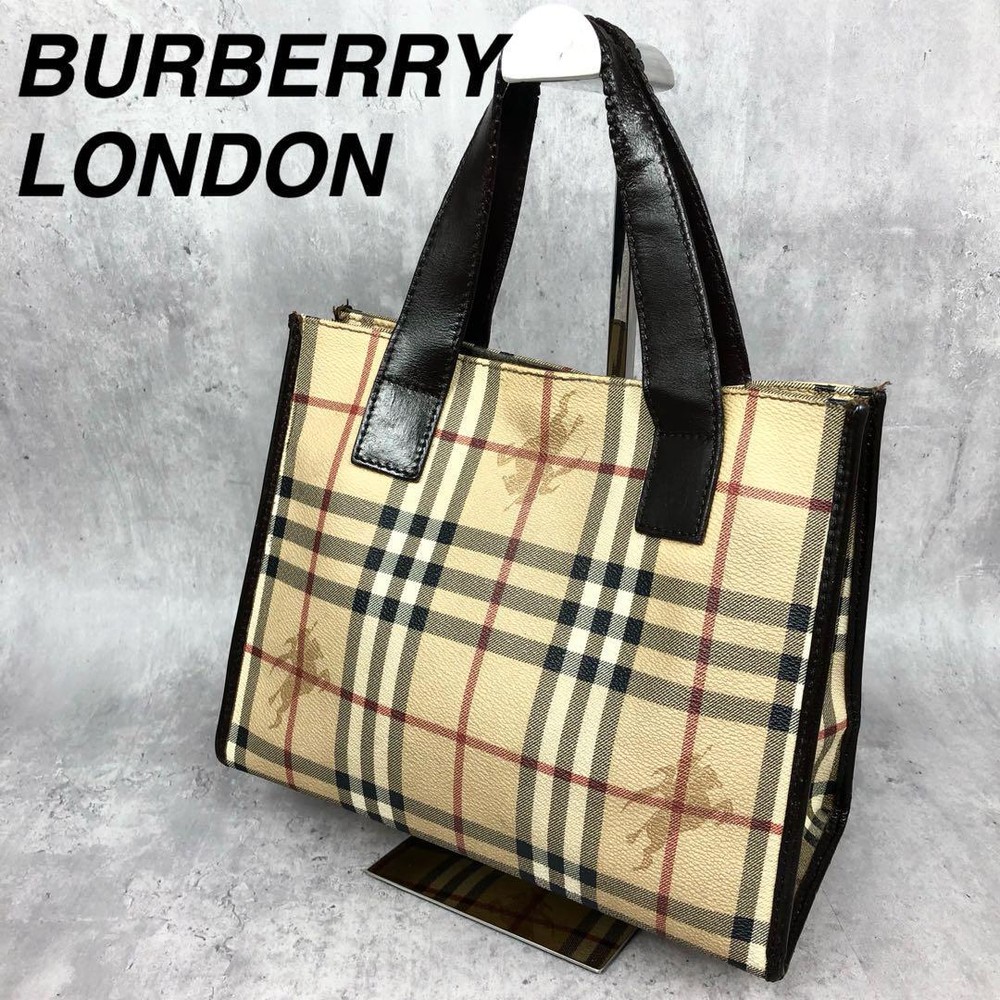 Burberry London Handbag Nova Check Horse Logo Pvc