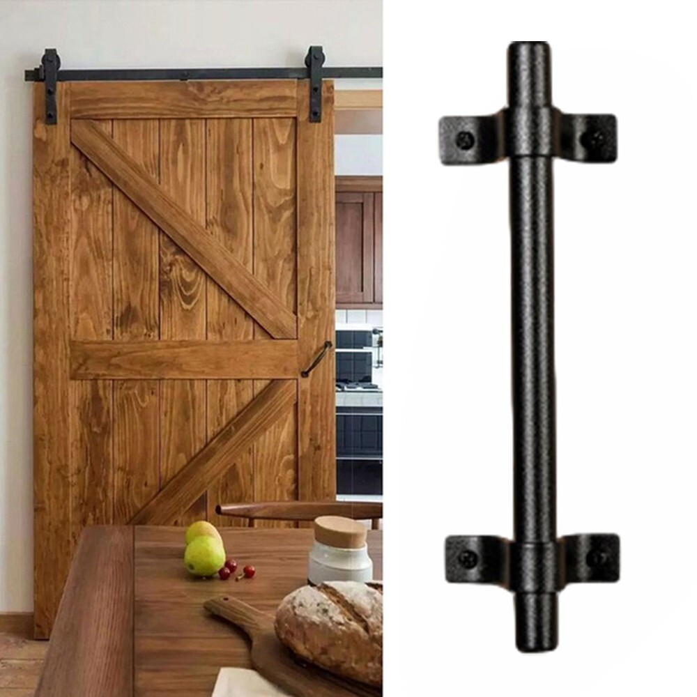 Black Carbon Steel Sliding Barn Door Pull And Flush Door Handle Attachment Sale