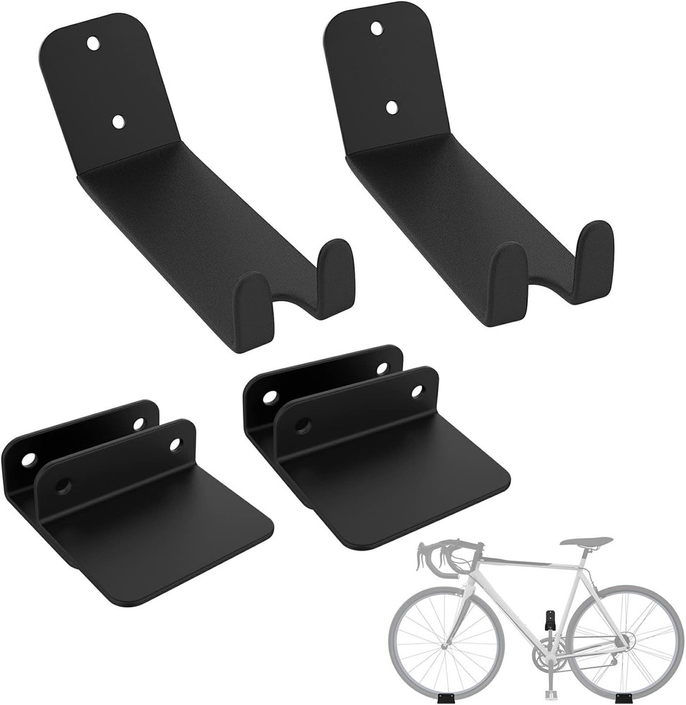 2 Pack Heavy Duty Black Bike Pedal Hanger Wall Mount