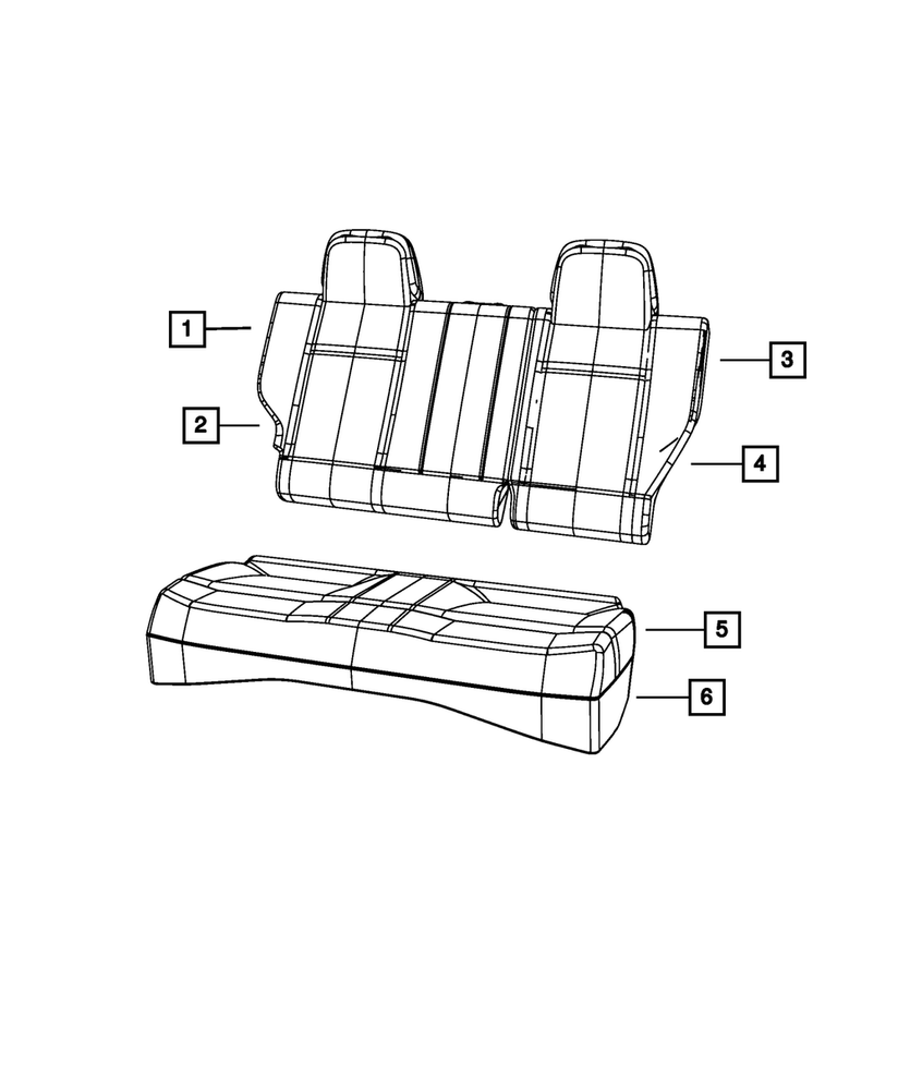 Genuine Mopar Rear Seat Cushion Cover 1PU54DK7AA